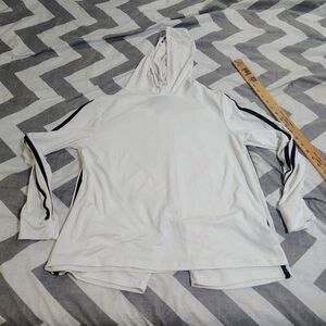 Dazl White Track Outfit Hoodie Shirt & Shorts 2 Piece Set Size 1X
